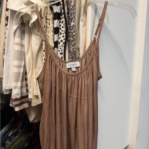 Evereve Taupe Brown Adjustable-Strap Camisole